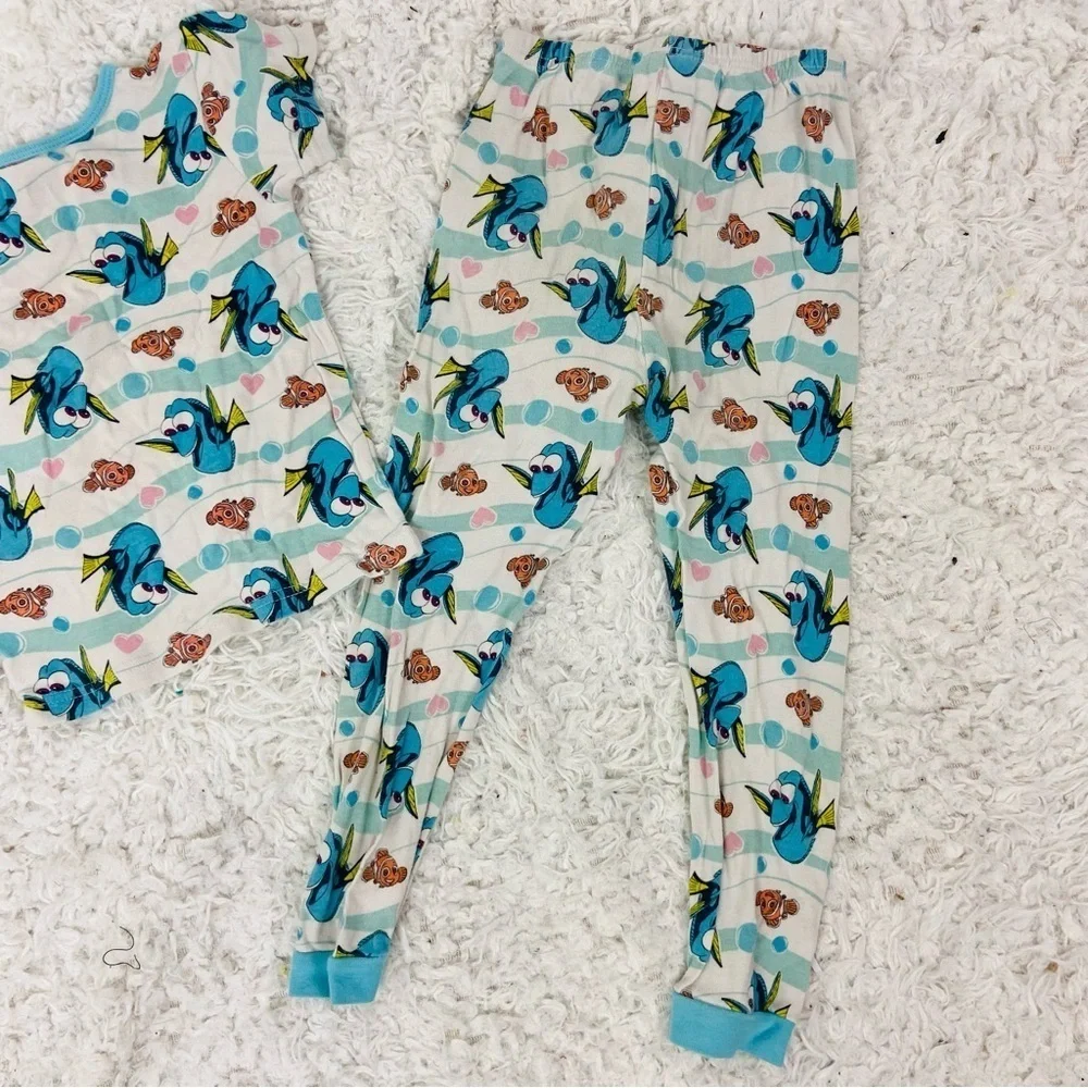 Disney’s Pixar finding Dory Blue Fish Marlon & Dory heart Print Kids Pajama Set